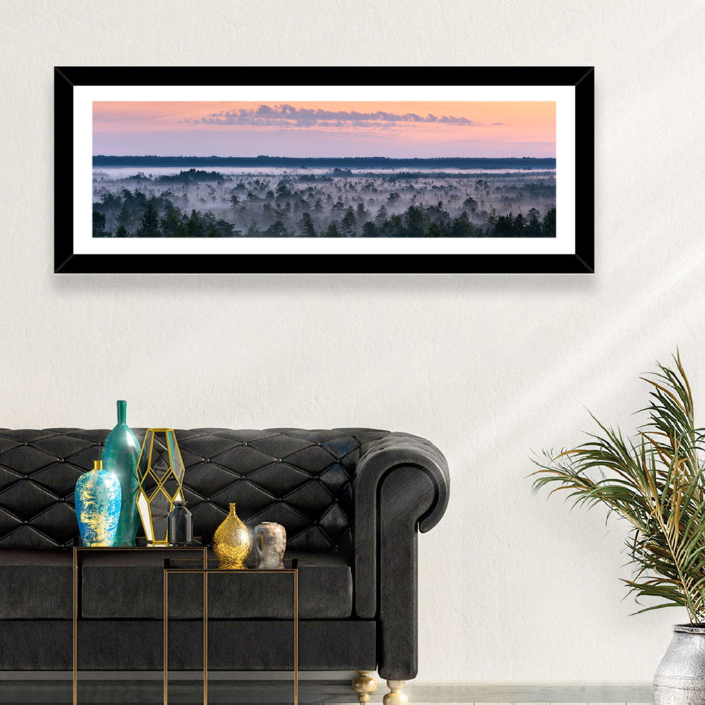 Estonian Misty Pine Landscape Wall Art