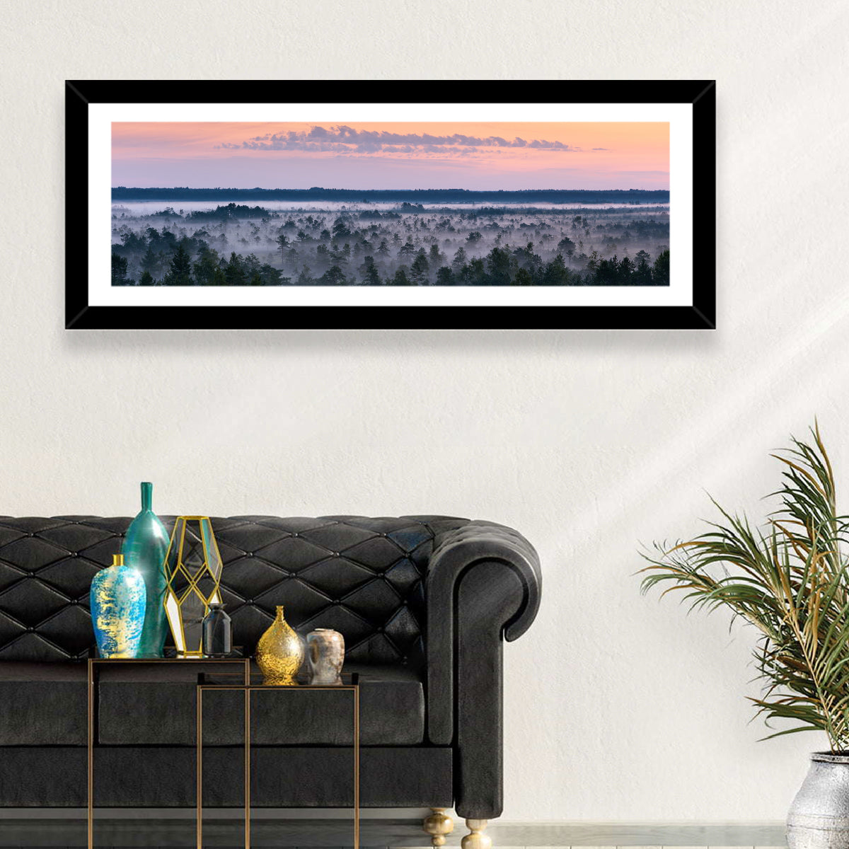 Estonian Misty Pine Landscape Wall Art