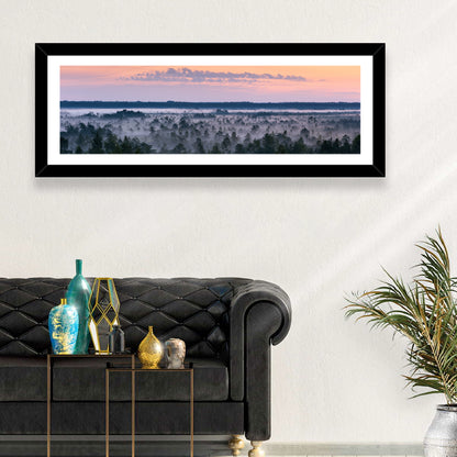 Estonian Misty Pine Landscape Wall Art
