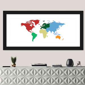 World Continents Map Wall Art