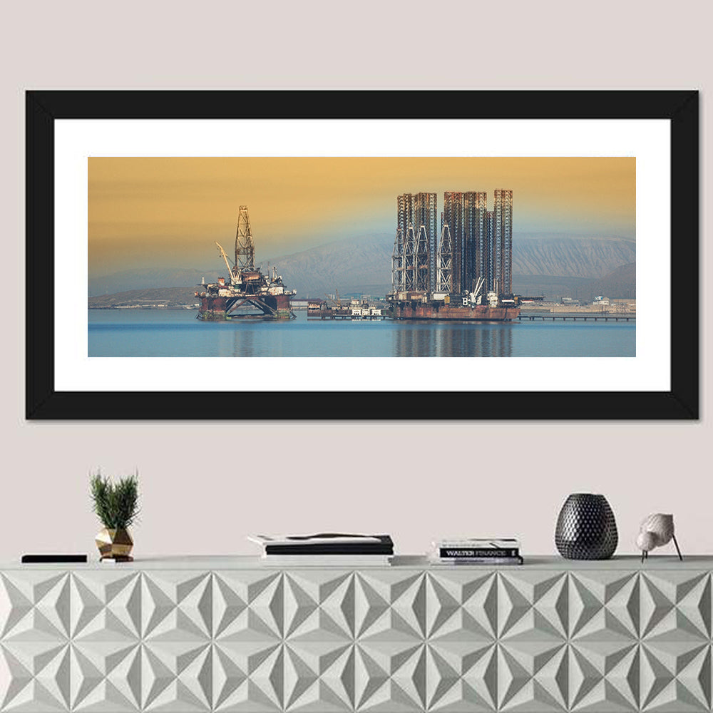 Baku Oil Rigs at Dusk Wall Art