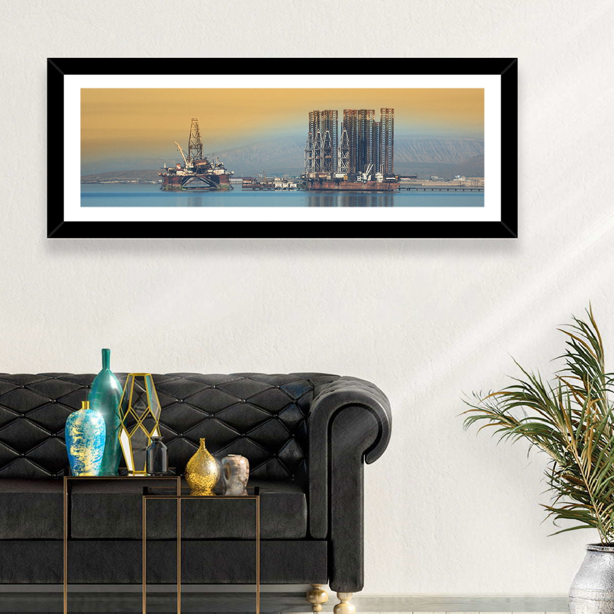 Baku Oil Rigs at Dusk Wall Art