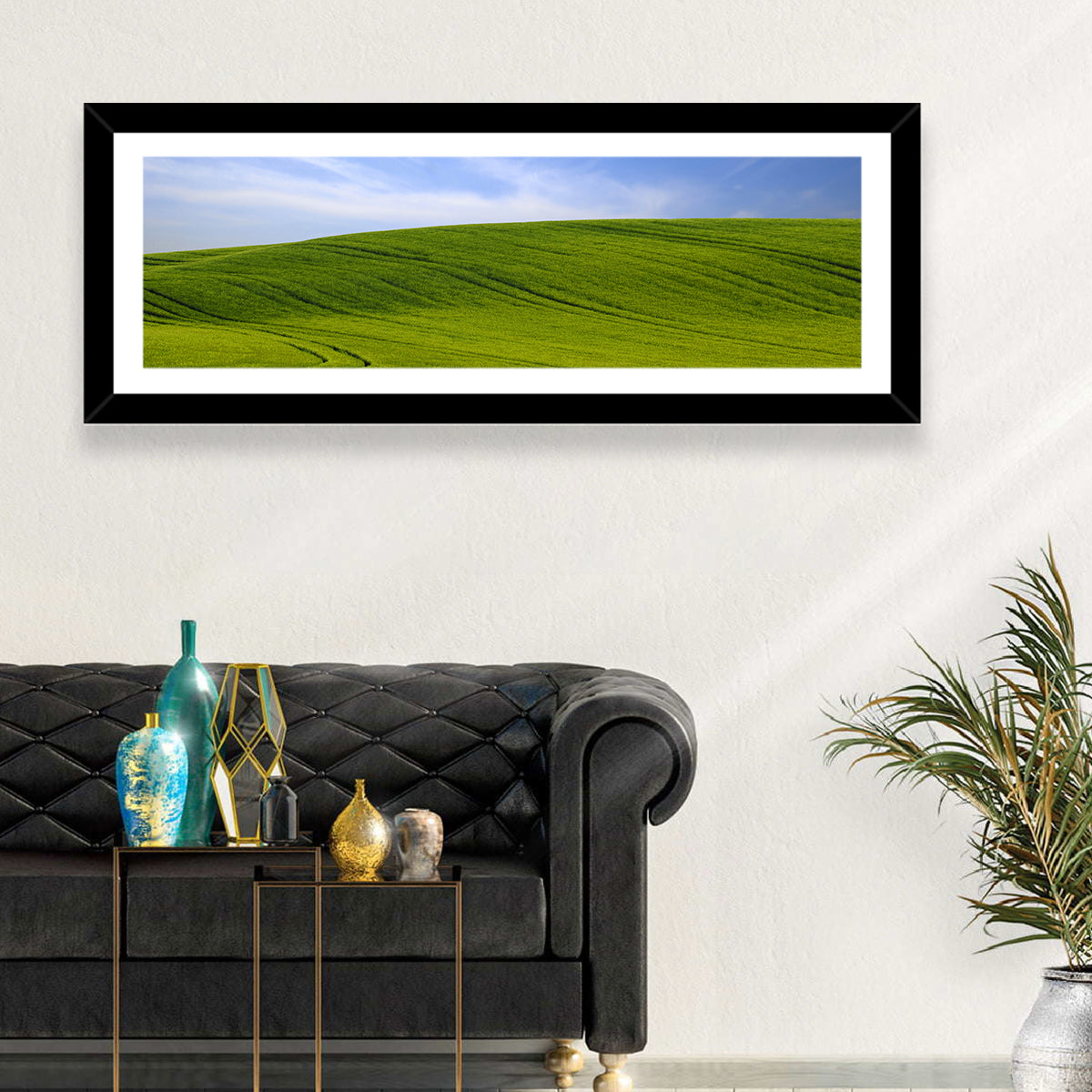 Rolling Green Hill with Blue Sky Wall Art