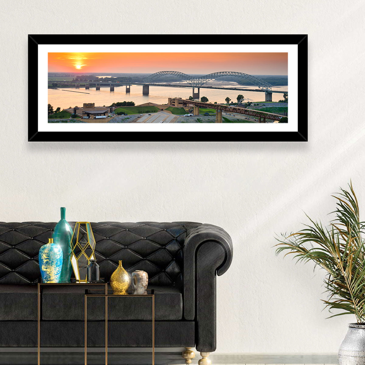 Hernando De Soto Bridge at Sunset Wall Art