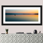 Cyprus Lake Sunset Boat Wall Art