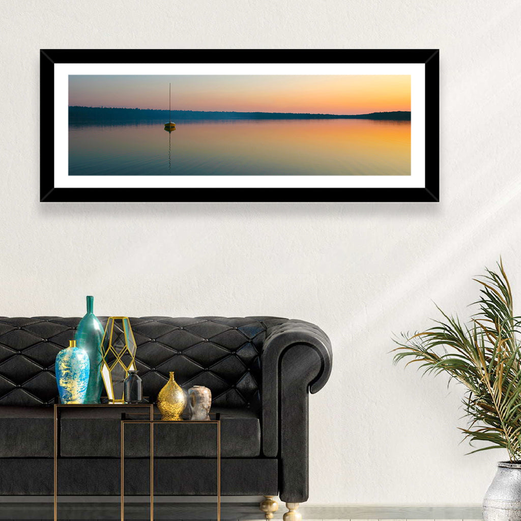 Cyprus Lake Sunset Boat Wall Art