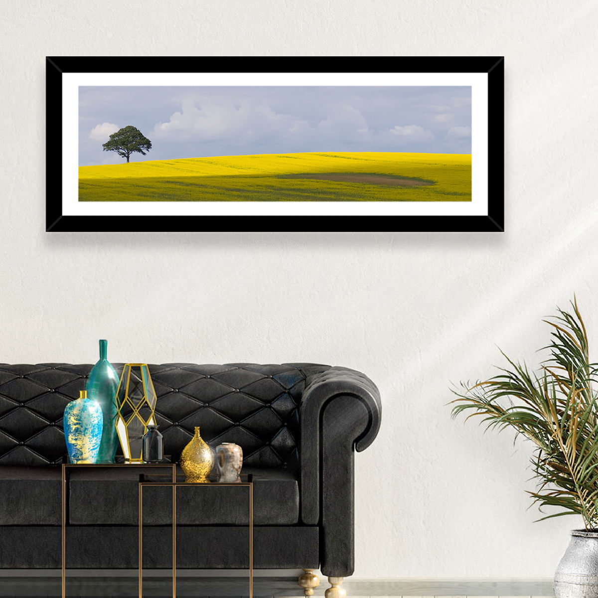 Solitary Tree Over Rapeseed Field Wall Art