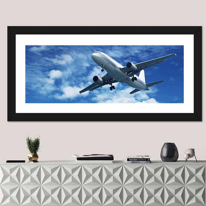 Passenger Airliner in Blue Sky Wall Art