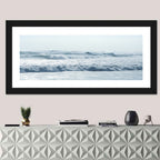 Misty Horizon Ocean Waves Wall Art