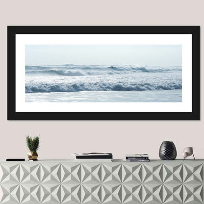Misty Horizon Ocean Waves Wall Art