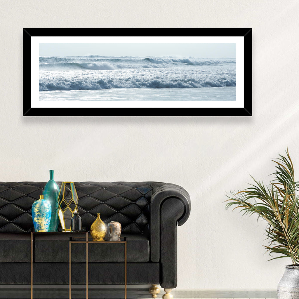 Misty Horizon Ocean Waves Wall Art