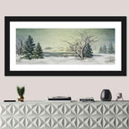 Leafless Tree at Winter Lake Wall Art