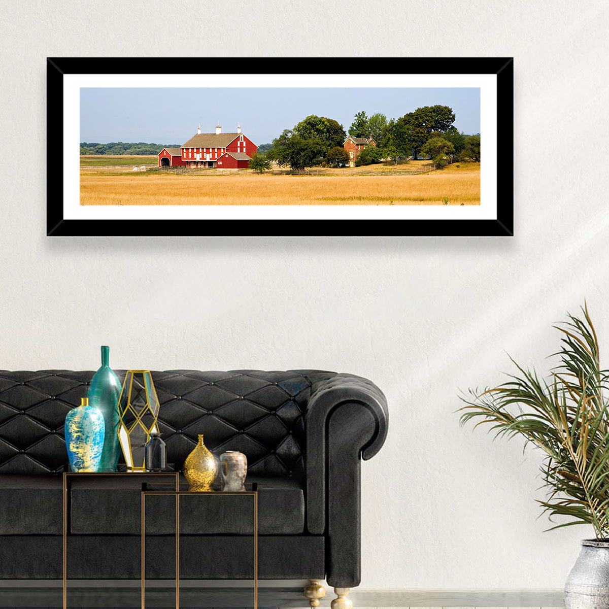 Gettysburg Farm Field Wall Art in a room, panoramic