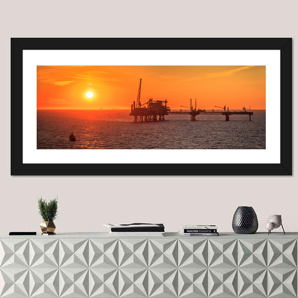 Denmark Oil Rig at Sunset Wall Art