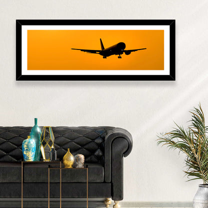 Golden Hour Airliner Silhouette Wall Art