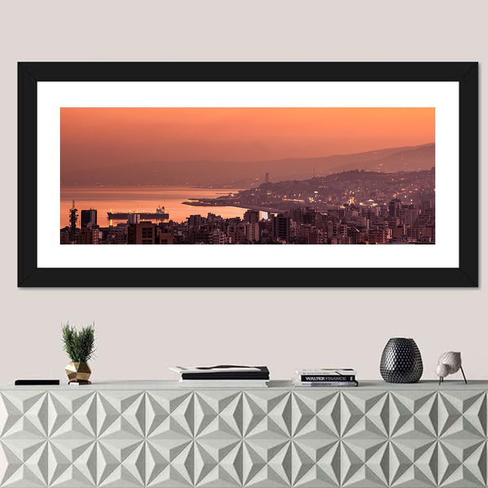 Beirut Sunset Skyline Wall Art