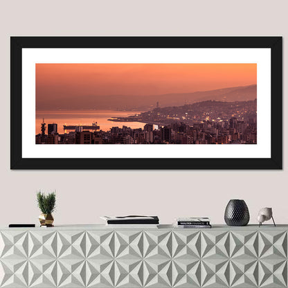 Beirut Sunset Skyline Wall Art