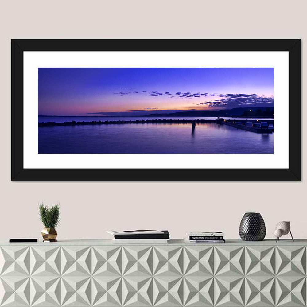 Lake Balaton Twilight Pier Wall Art