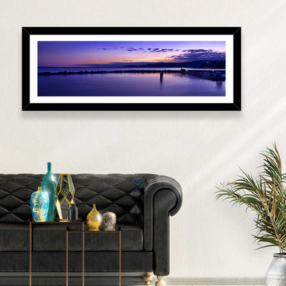 Lake Balaton Twilight Pier Wall Art