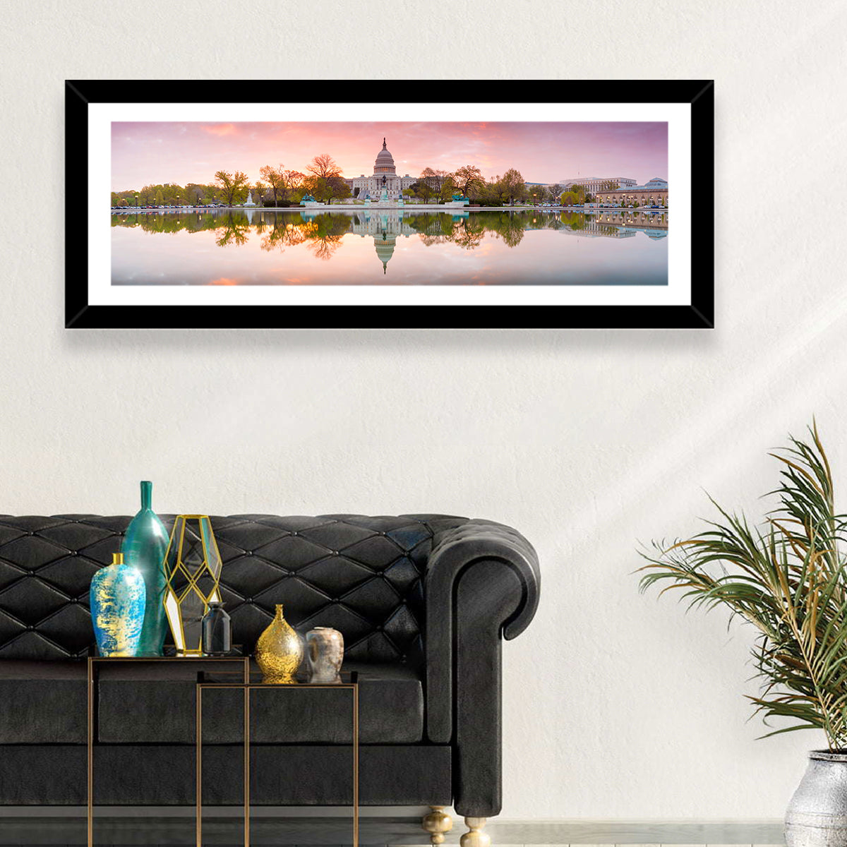 United States Capitol Sunrise Reflection Wall Art