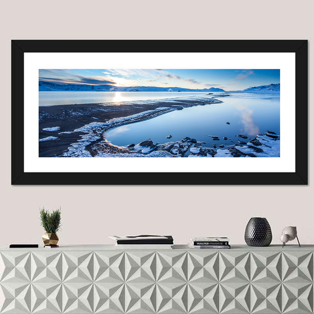 Lake Kleifarvatn Icy Shoreline Wall Art