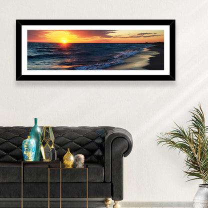 Lake Balkhash Golden Dusk Wall Art