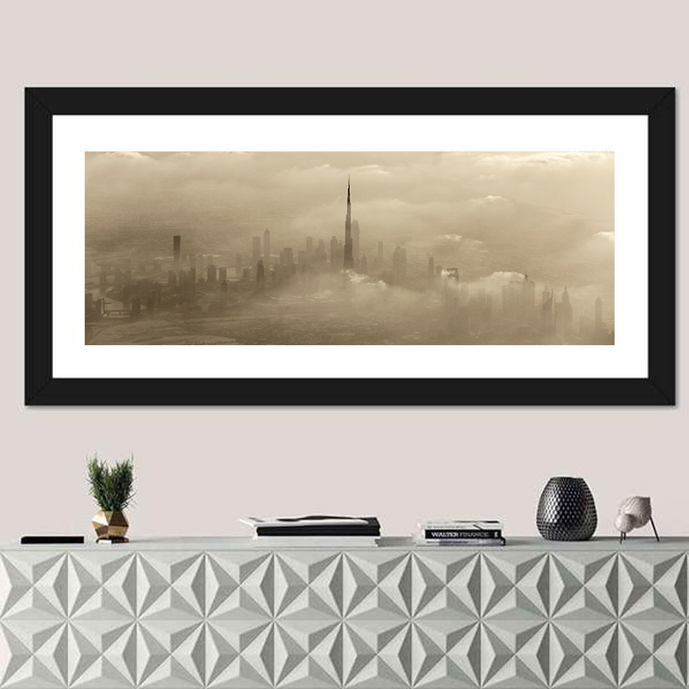 Dubai Haze Over Burj Khalifa Wall Art