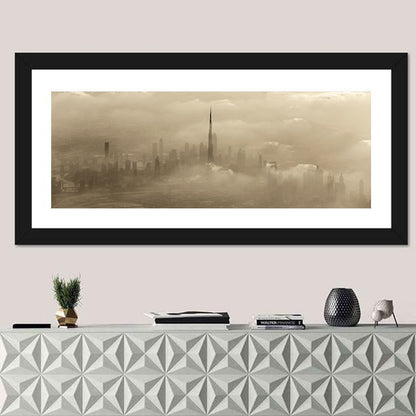 Dubai Haze Over Burj Khalifa Wall Art