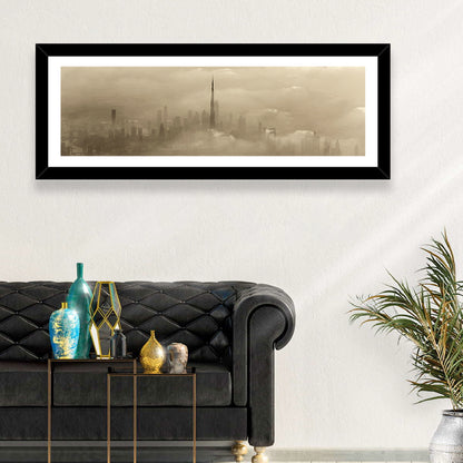 Dubai Haze Over Burj Khalifa Wall Art