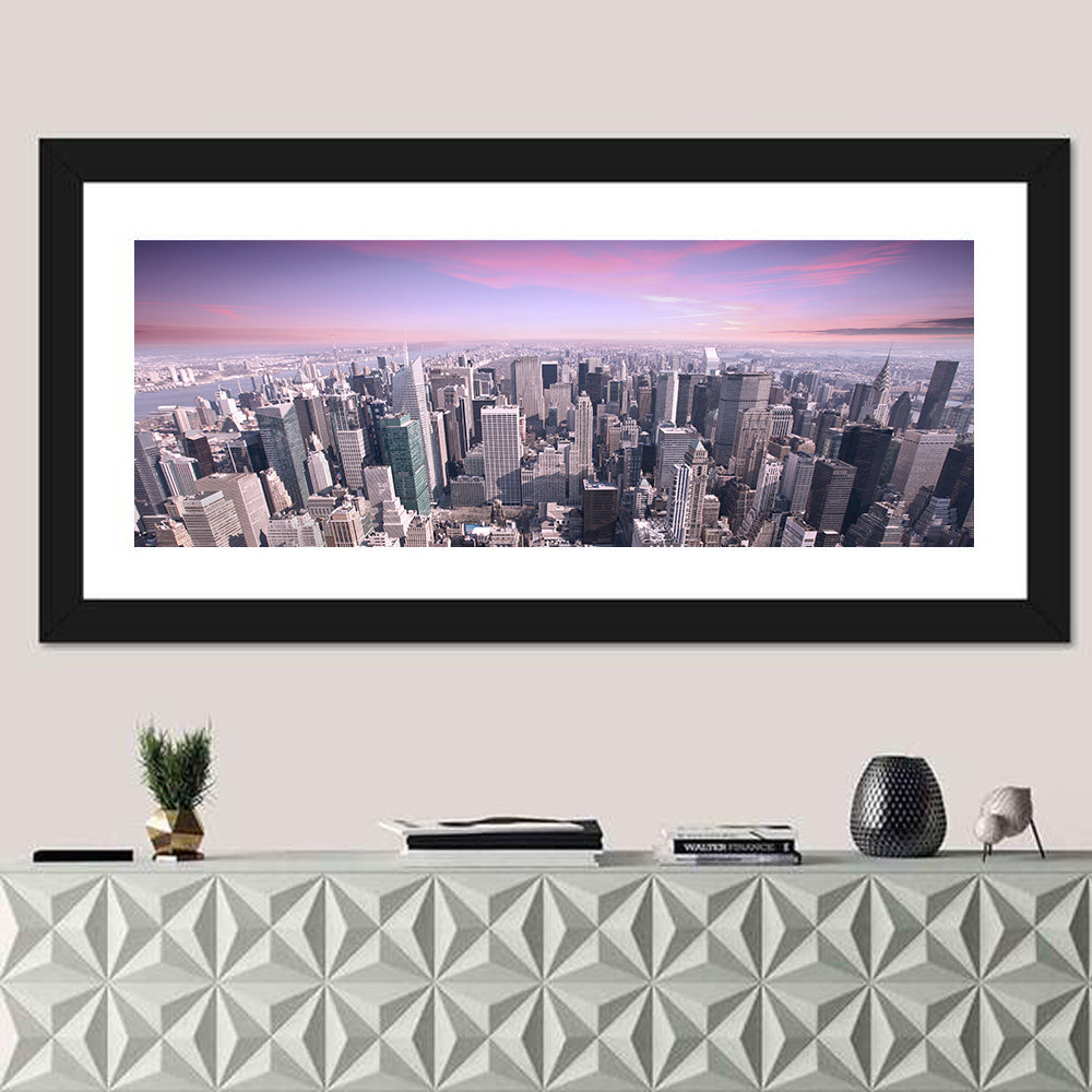 Midtown Manhattan Skyline in Purple Haze Wall Art