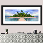 Tropical Island Pier Perspective Wall Art