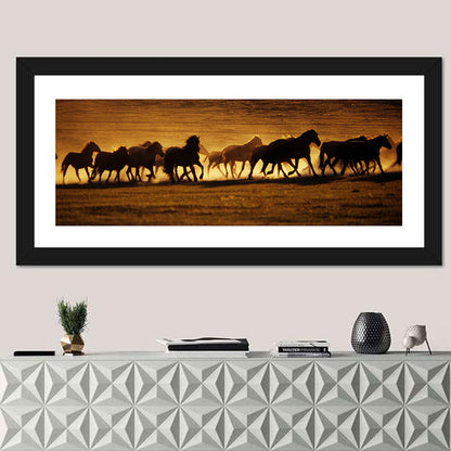 Running Wild Horses at Sunset Wall Art