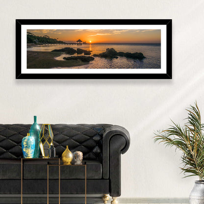 Roatan Pier Sunset Wall Art