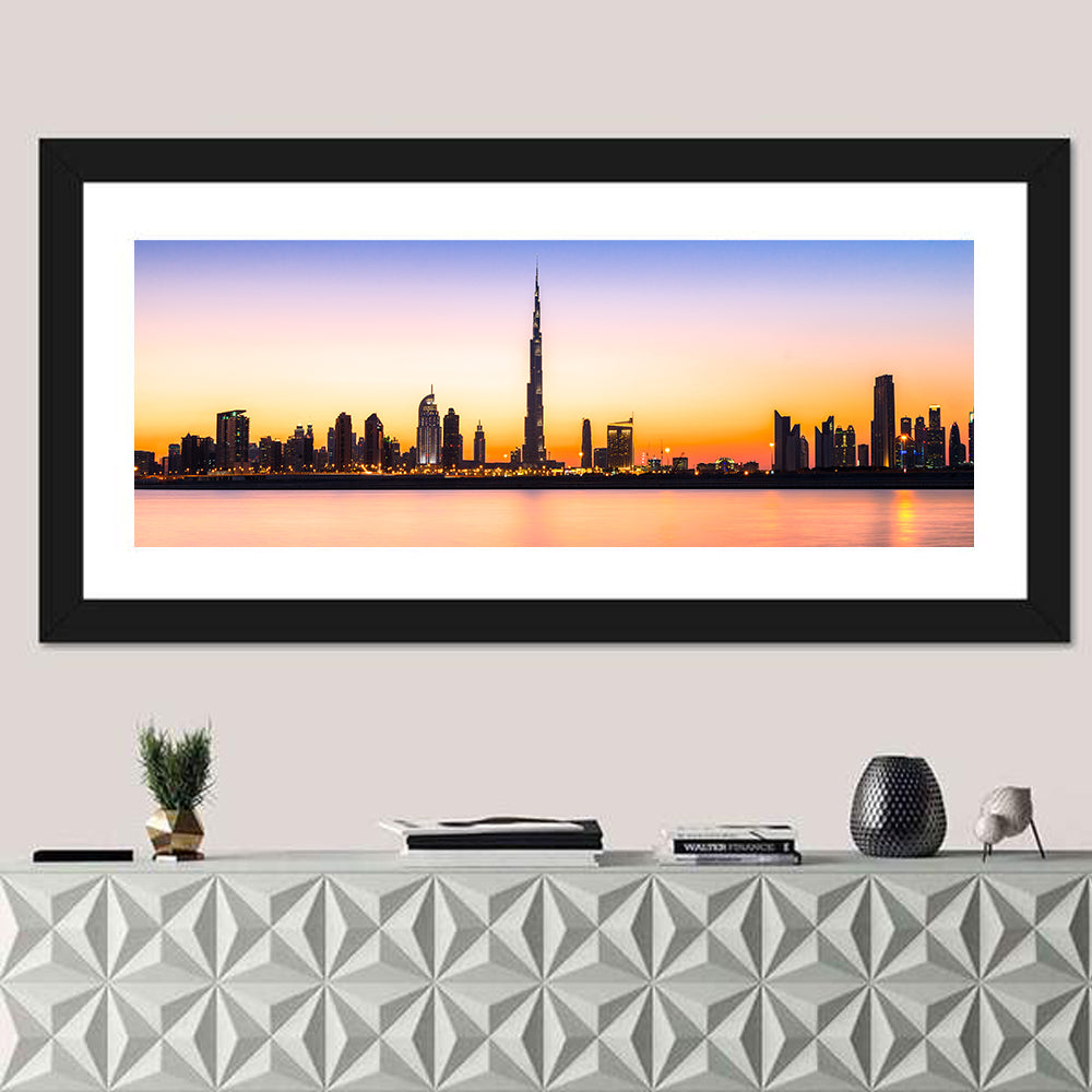 Dubai Skyline at Dusk Wall Art