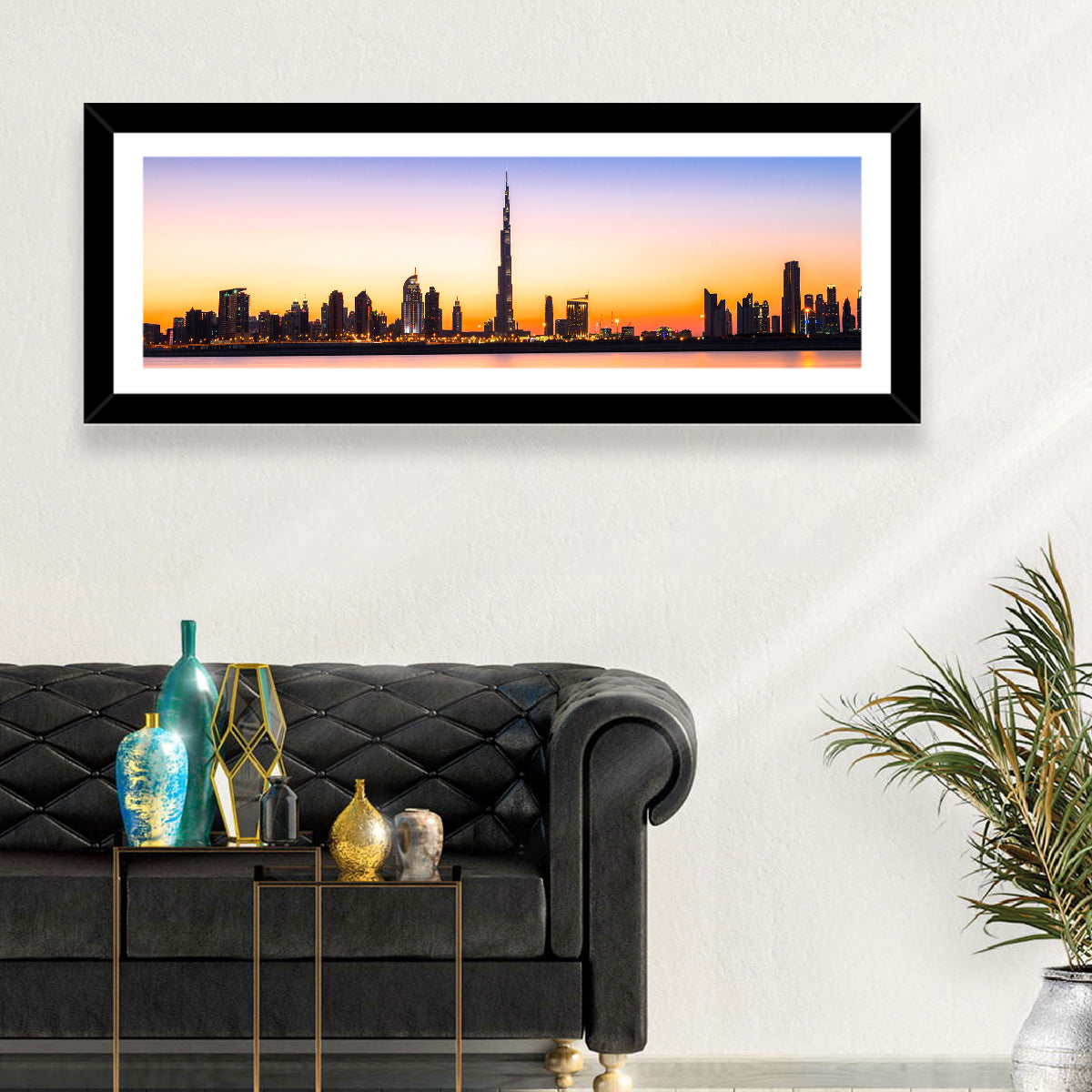 Dubai Skyline at Dusk Wall Art