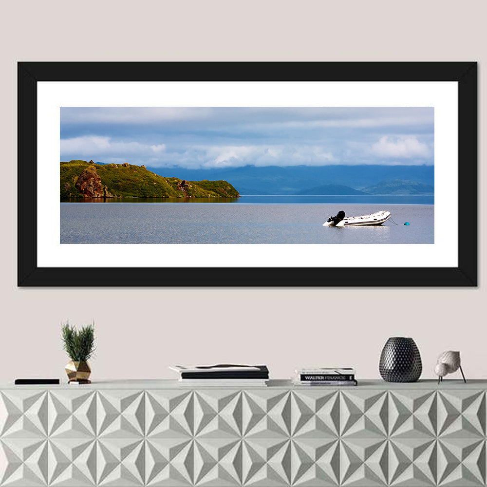 Kronotskое Lake with Boat Wall Art