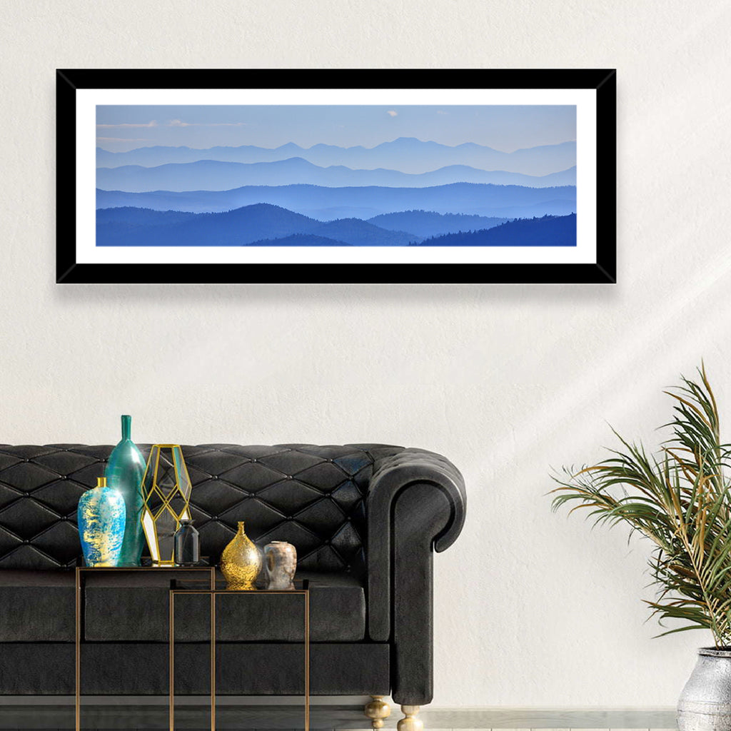 Misty Blue Mountain Valley Wall Art