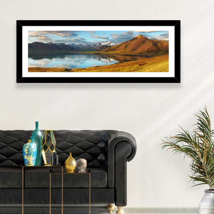 Icelandic Mountain Lake at Golden Hour Wall Art