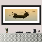 US Apache Helicopter Dawn Profile Wall Art