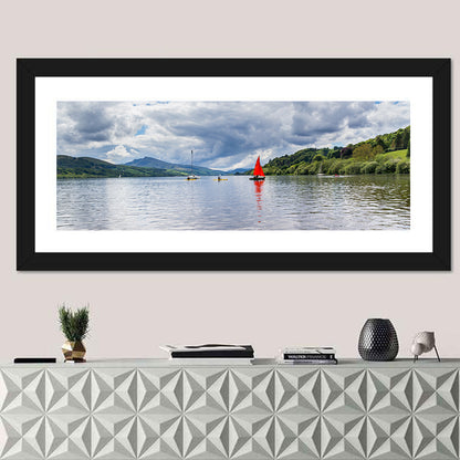 Bala Lake Sailboat Reflection Wall Art