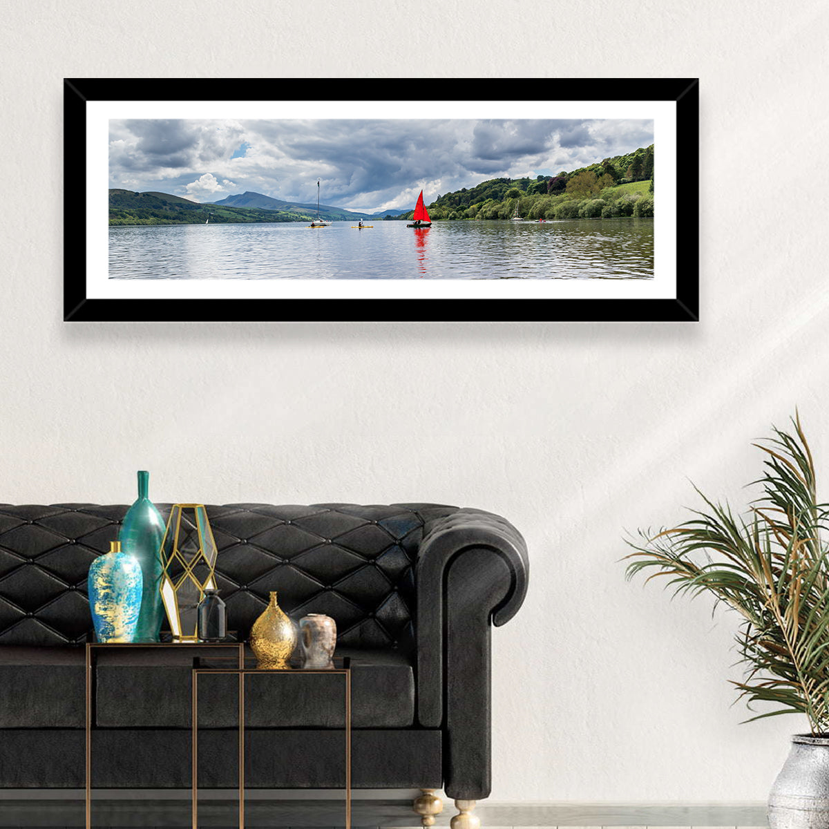 Bala Lake Sailboat Reflection Wall Art