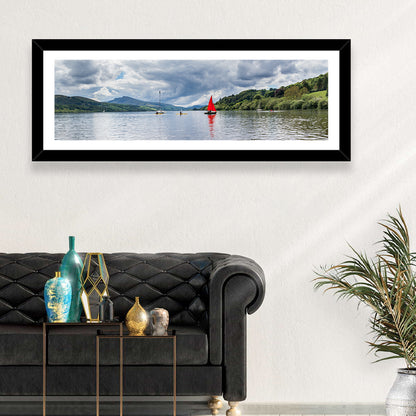 Bala Lake Sailboat Reflection Wall Art