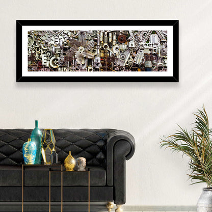 Industrial Gearwork Parts Collage Wall Art