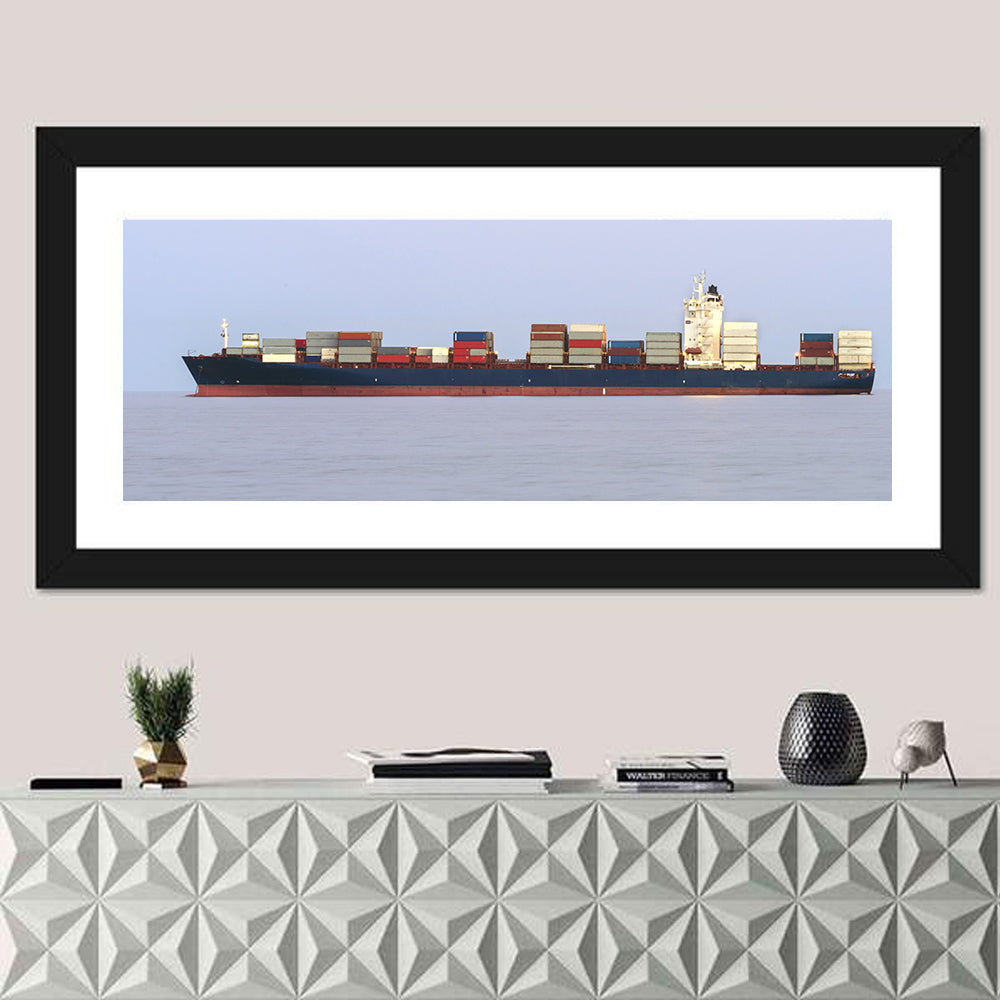 Container Ship on the Ocean Wall Art