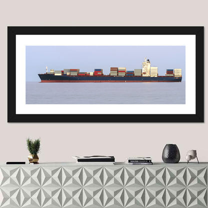 Container Ship on the Ocean Wall Art