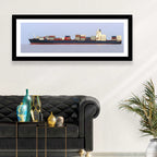 Container Ship on the Ocean Wall Art
