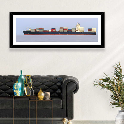 Container Ship on the Ocean Wall Art