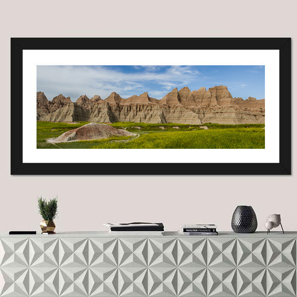 Badlands Meadow and Rock Formations Wall Art