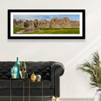 Badlands Meadow and Rock Formations Wall Art