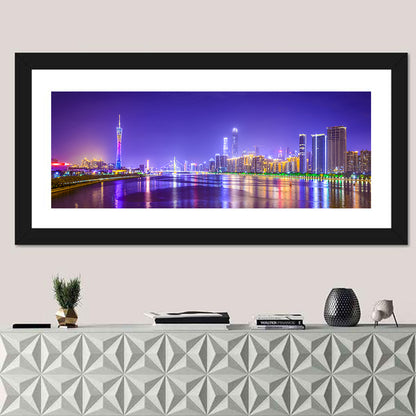 Guangzhou Skyline Night Over Pearl River Wall Art